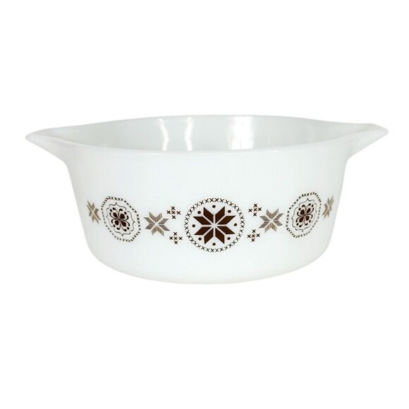 Vintage 60s Pyrex Town & Country 1 qt and 2.5 qt Round Casserole Dish Set of Two - Picture 10 of 16